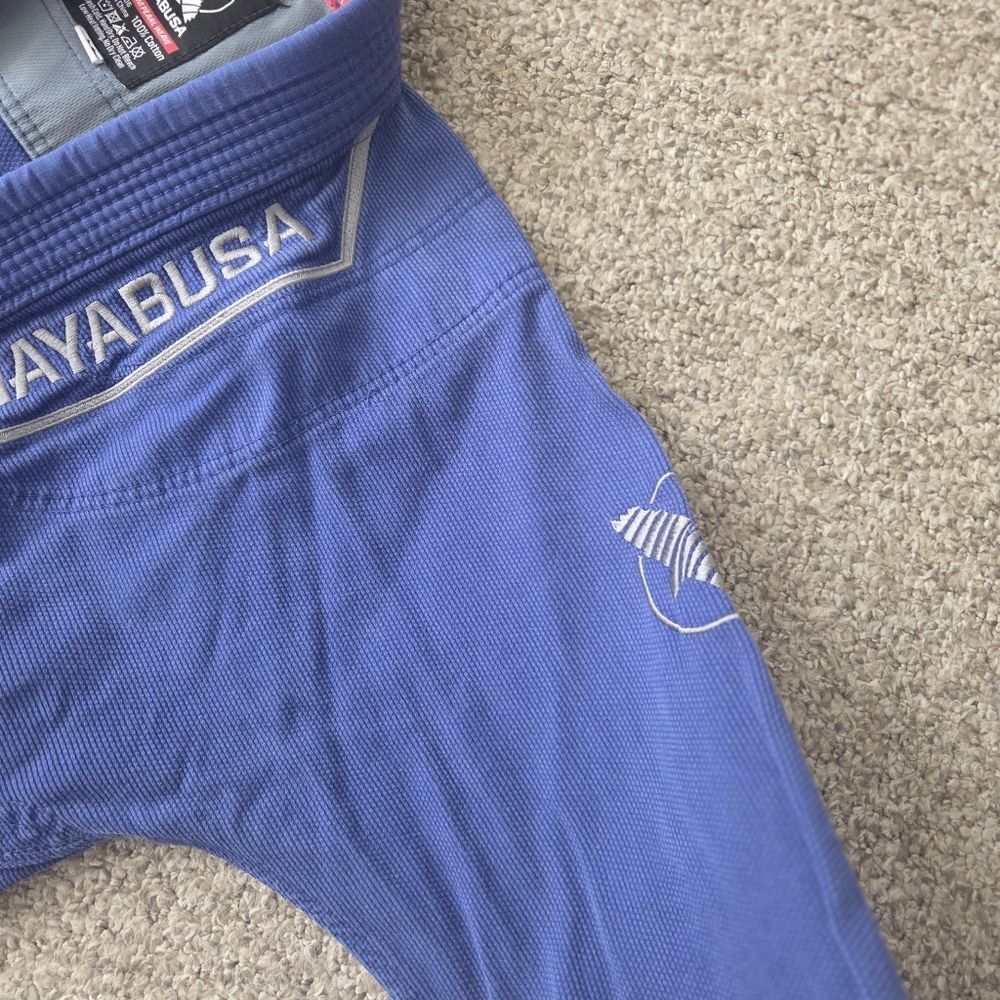 Hayabusa Jiu Jitsu Gi Jacket Kimono Top Adult A3 Blue‎ 350GSM Pearl Weave Cotton - Picture 3 of 13